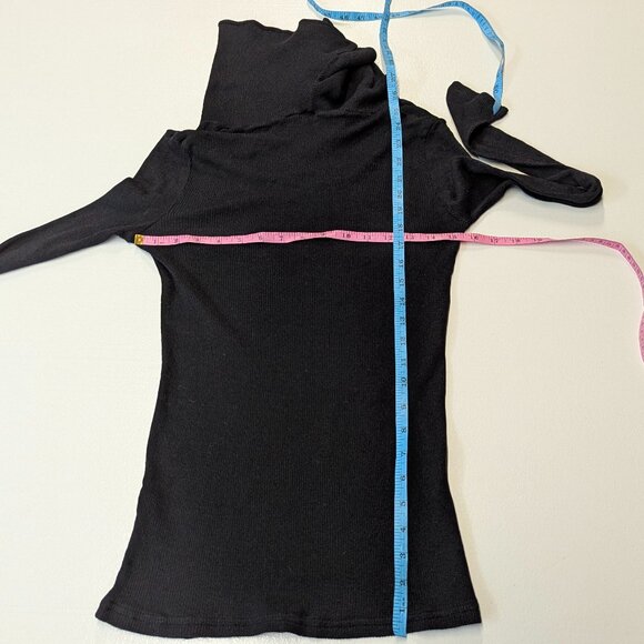 Michael Stars *One Size Fits Most Black Oversized Mock Turtleneck Sweater - Picture 5 of 11